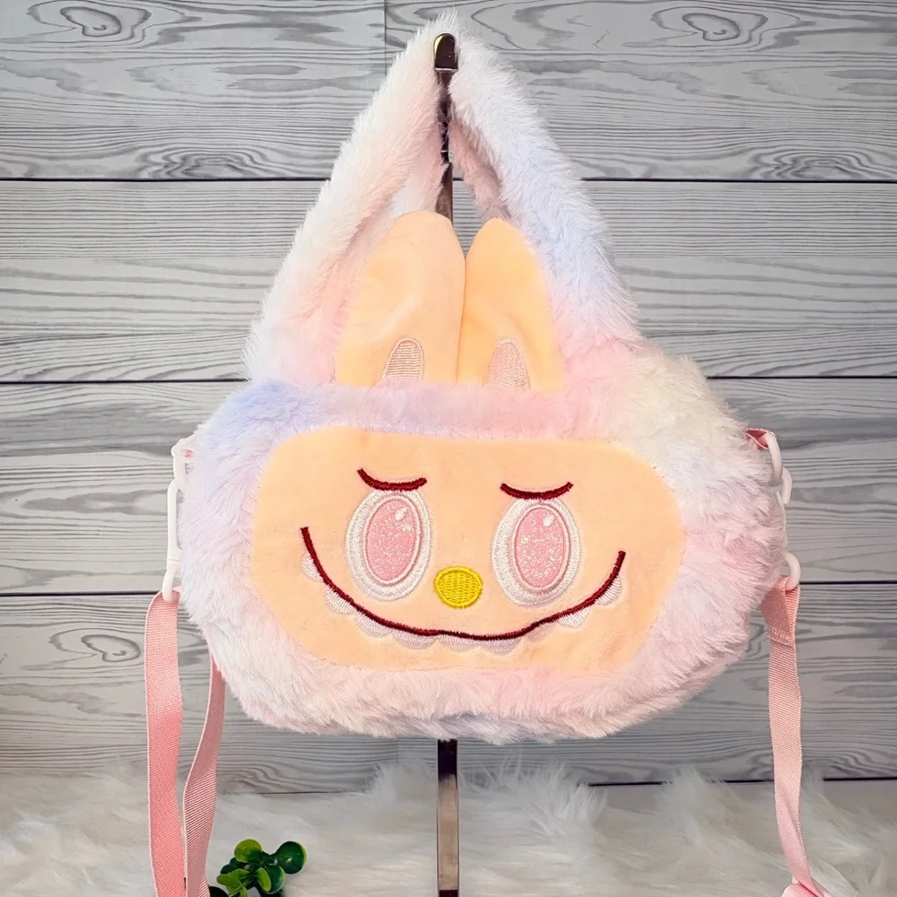 Cute Pastel Labubu‎ Plush Crossbody Bag